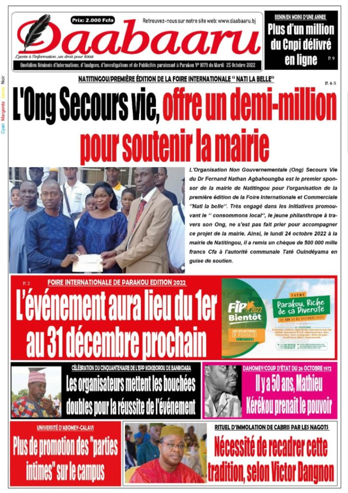 Parution du mardi 25 octobre 2022