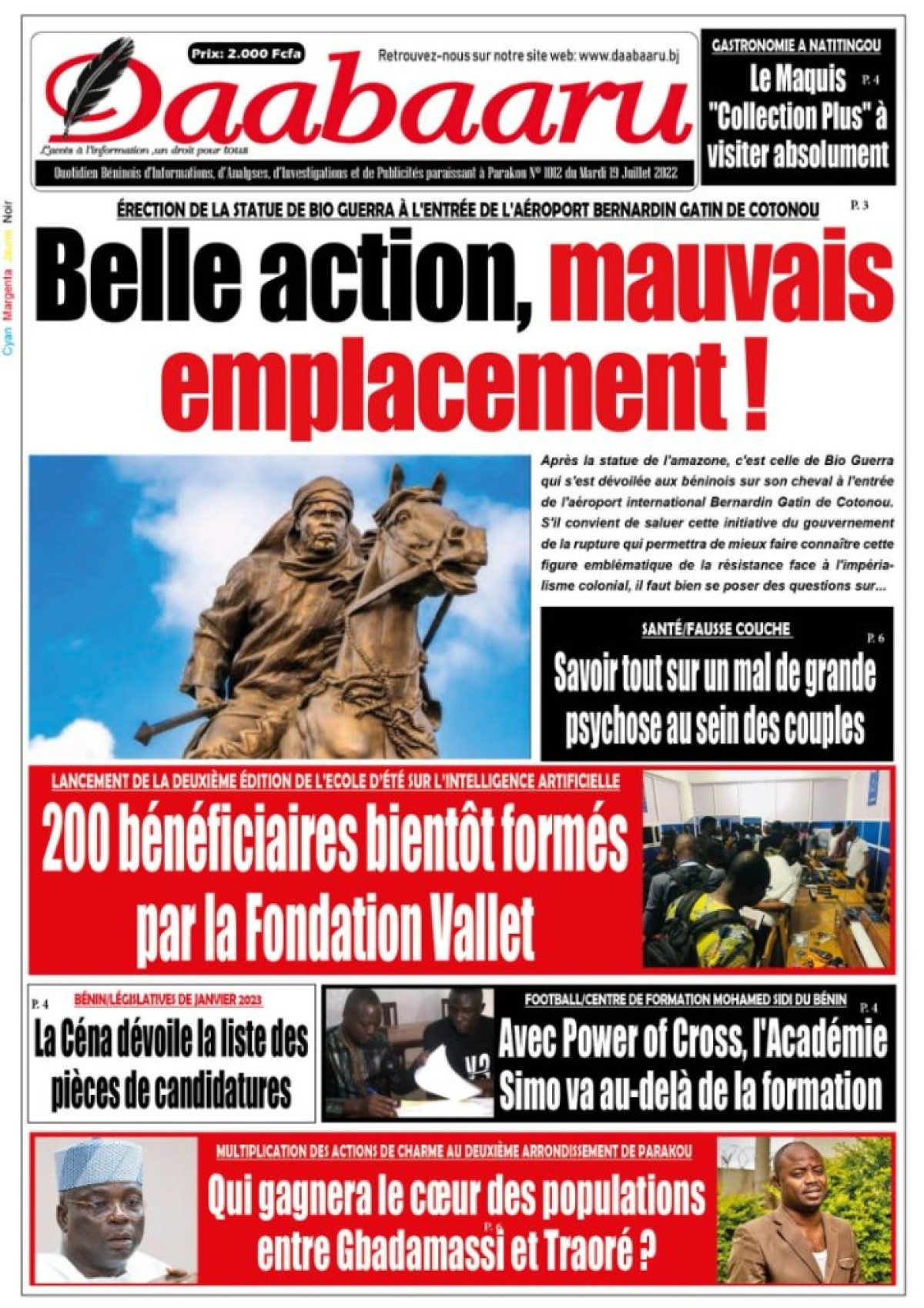 UNE DU MARDI 19 JUILLET 2022