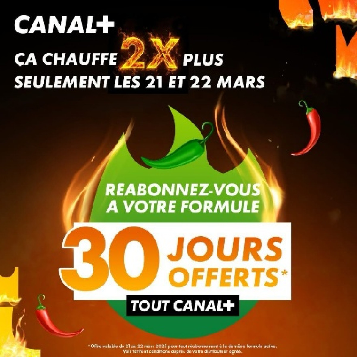 Offre spéciale: canal+ fait passer son bonus de 15 à 30 jours 