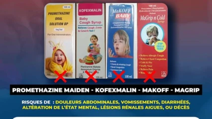 AFRIQUE : Les sirops Prométhazine, Kofexmalin, Makoff et Magrip interdits de consommation