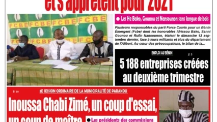 Parution du mardi 15 septembre 2020