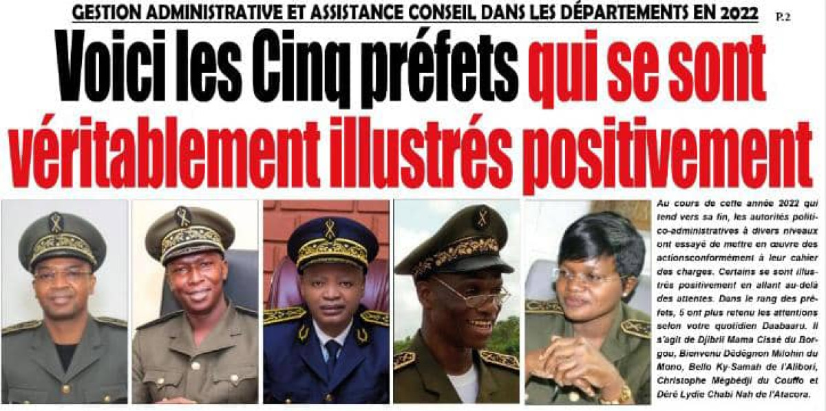 GESTION ADMINISTRATIVE ET ASSISTANCE CONSEIL DANS LES DÉPARTEMENTS EN 2022 : Voici les Cinq préfets qui se sont véritablement illustrés positivement
