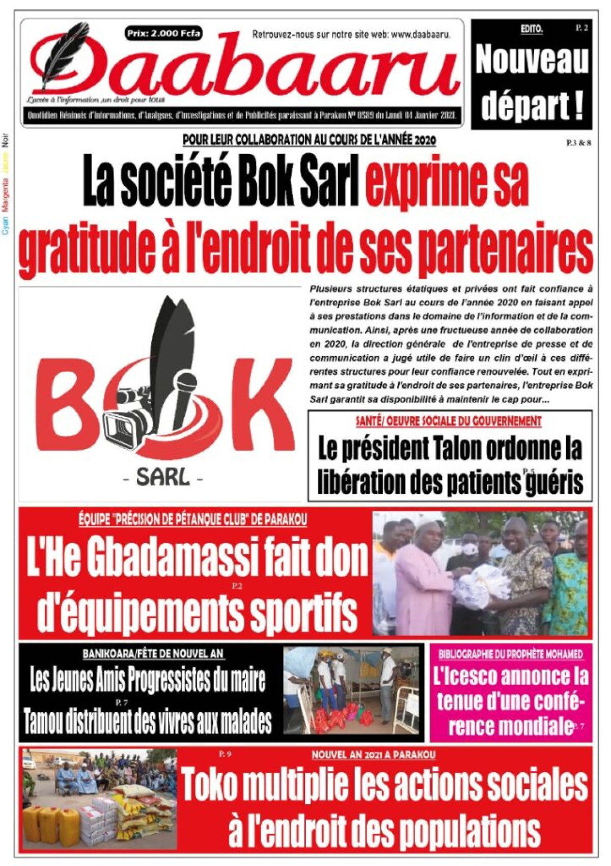 Parution du lundi 04 janvier 2020