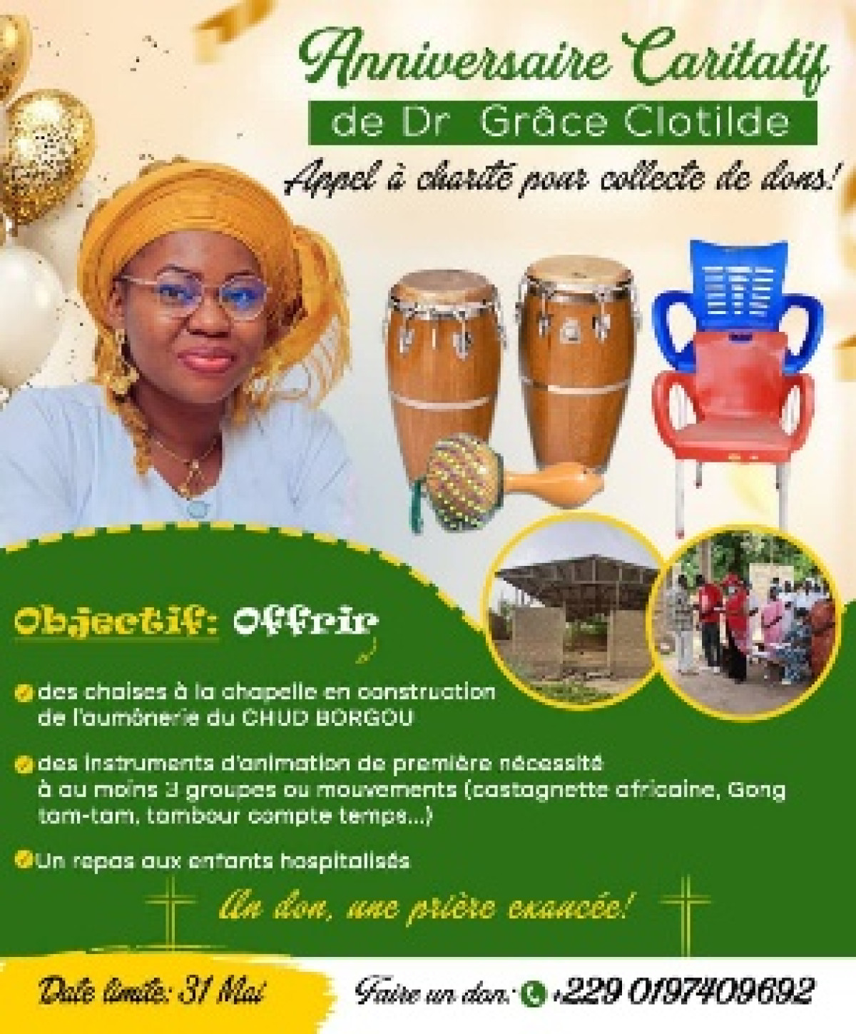 En prélude à son anniversaire: Dr Grâce Amouzouvi lance un appel pour collecter des dons 