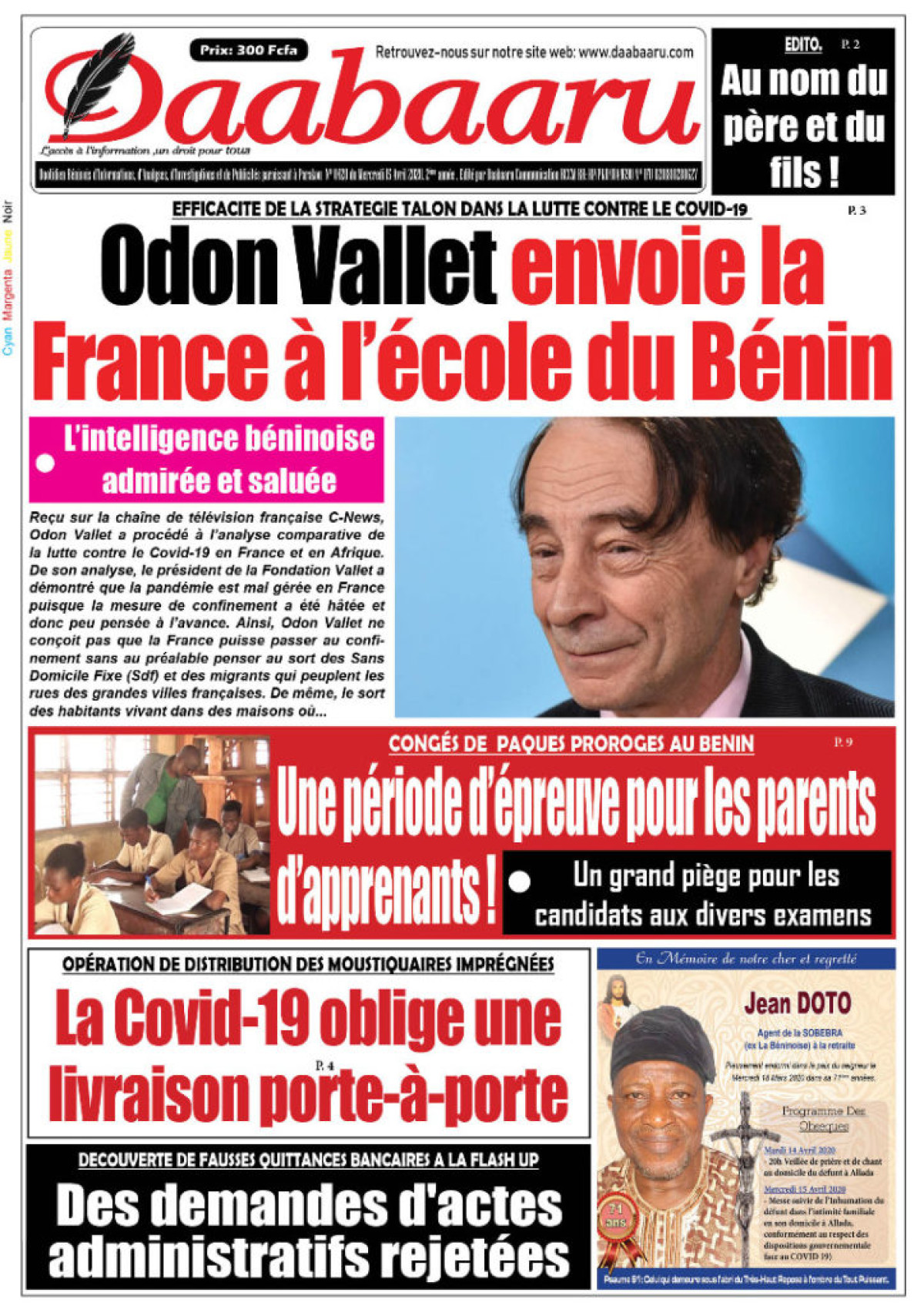 Parution du mercredi 15 avril 2020