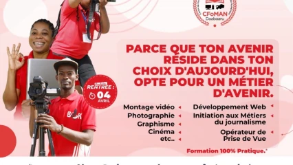 FORMATION AUX MÉTIERS DE L’AUDIOVISUEL ET DU NUMÉRIQUE AU BÉNIN : Le Cfoman-Daabaaru lance sa rentrée le 4 avril prochain . Les inscriptions aux métiers d’avenir déjà ouvertes