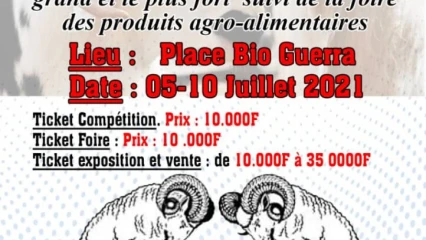 CONCOURS DU MOUTON LE PLUS FORT ET FOIRE DES PRODUITS AGRO-ALIMENTAIRES : L’initiative inédite émane du Réseau Ousmane Traoré . C’est du 5 au 10 juillet prochains