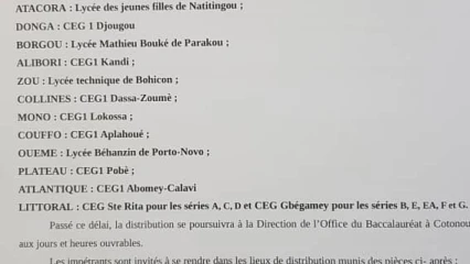 BAC 2020 AU BÉNIN : Le retrait des attestations démarre le 5 octobre prochain
