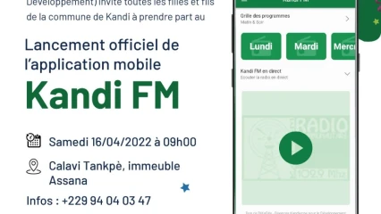 MÉDIAS AU BÉNIN : La radio Kandi Fm lance son application mobile samedi prochain