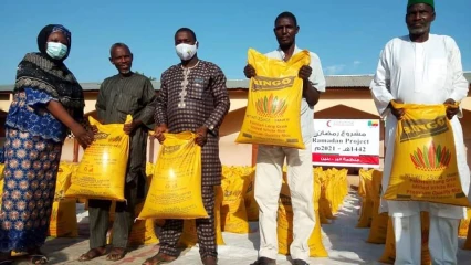 POUR LA FETE DE RAMADAN 2021 A MALANVILLE :  L’Ong Bienfaisance au Bénin fait don de la Zakath El-Fitr à près de 450 ménages