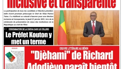 Parution du vendredi 22 janvier 2021