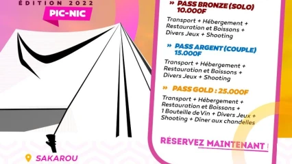 ÉVÉNEMENT HORS ZONE À N’DALI : Un pique-nique de divertissement pour votre plaisir  . Ce sont les 28 et 29 mai prochains à Sakarou