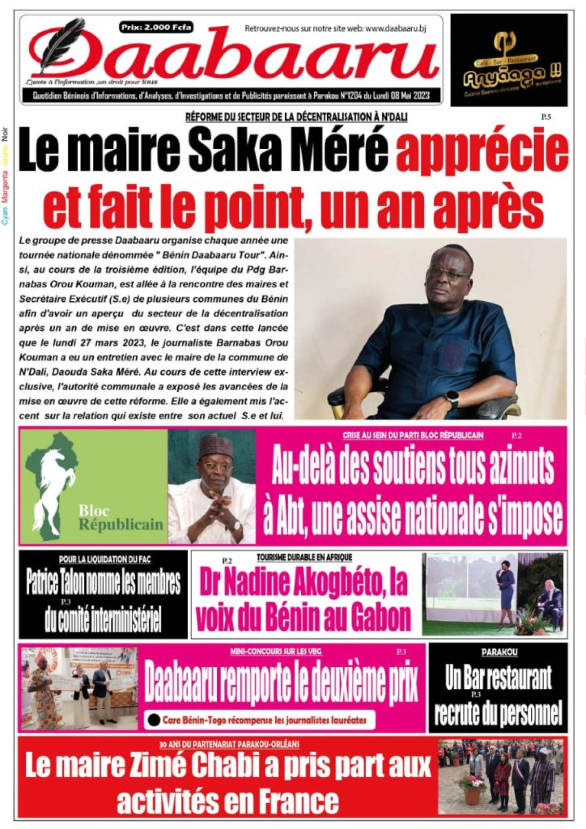 UNE DU LUNDI 8 MAI 2023