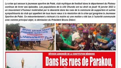 Parution du vendredi 19 janvier 2024