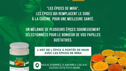 POUR RELEVER LE GOÛT DE VOS REPAS SANS BOUILLON CUBE  : Adoptez « Les épices de Mira »