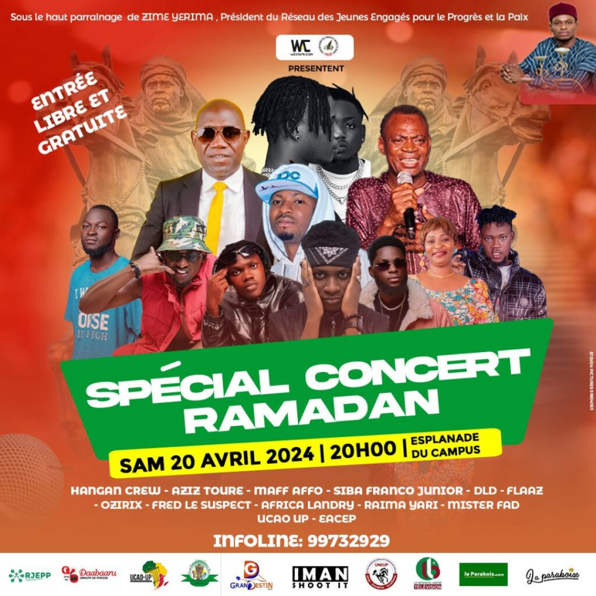 SPECIAL CONCERT RAMADAN 2024 A PARAKOU : Plusieurs artistes sur scène le samedi 20 avril au campus