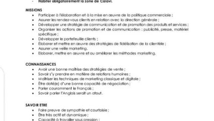 ABOMEY CALAVI/POUR LA SALLE DES FETES APG DÉO GRATIAS : L’agence Gbd recrute un assistant commercial et un comptable