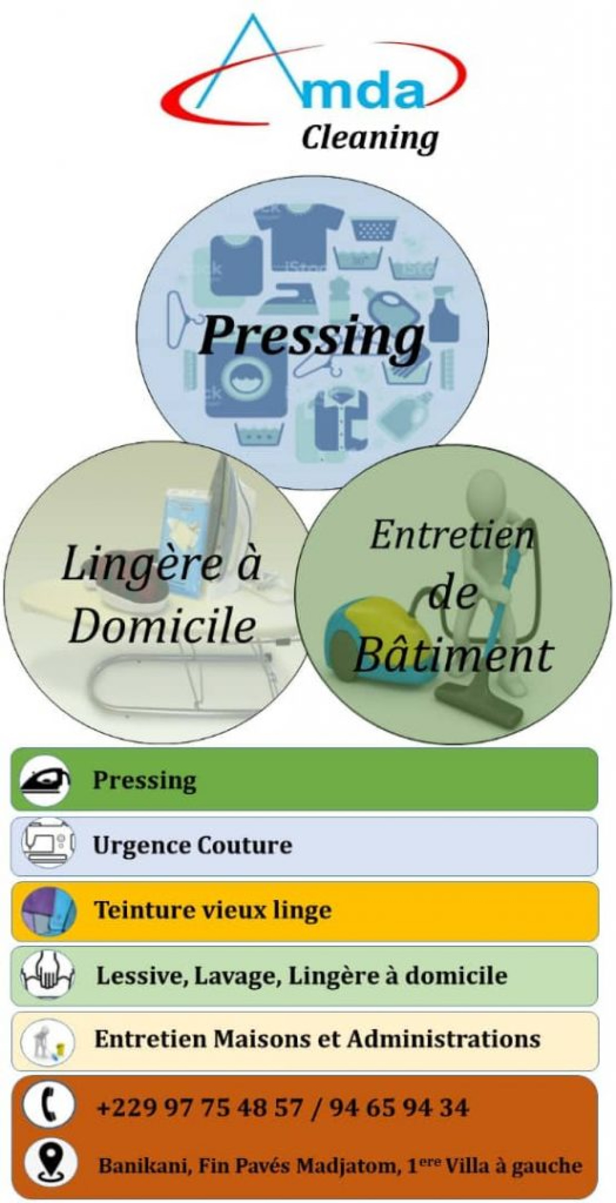 POUR LA PROPRETÉ DE VOS LINGES, Optez pour « Amda Clean « 
