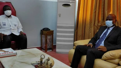 NOMMÉ AMBASSADEUR EXTRAORDINAIRE ET PLÉNIPOTENTIAIRE DU BENIN PRES LE ROYAUME DE L’ARABE SAOUDITE, Adam Bagoudou, reçu par Victor Adossou