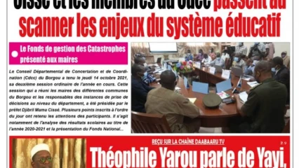 Parution du vendredi 15 octobre 2021