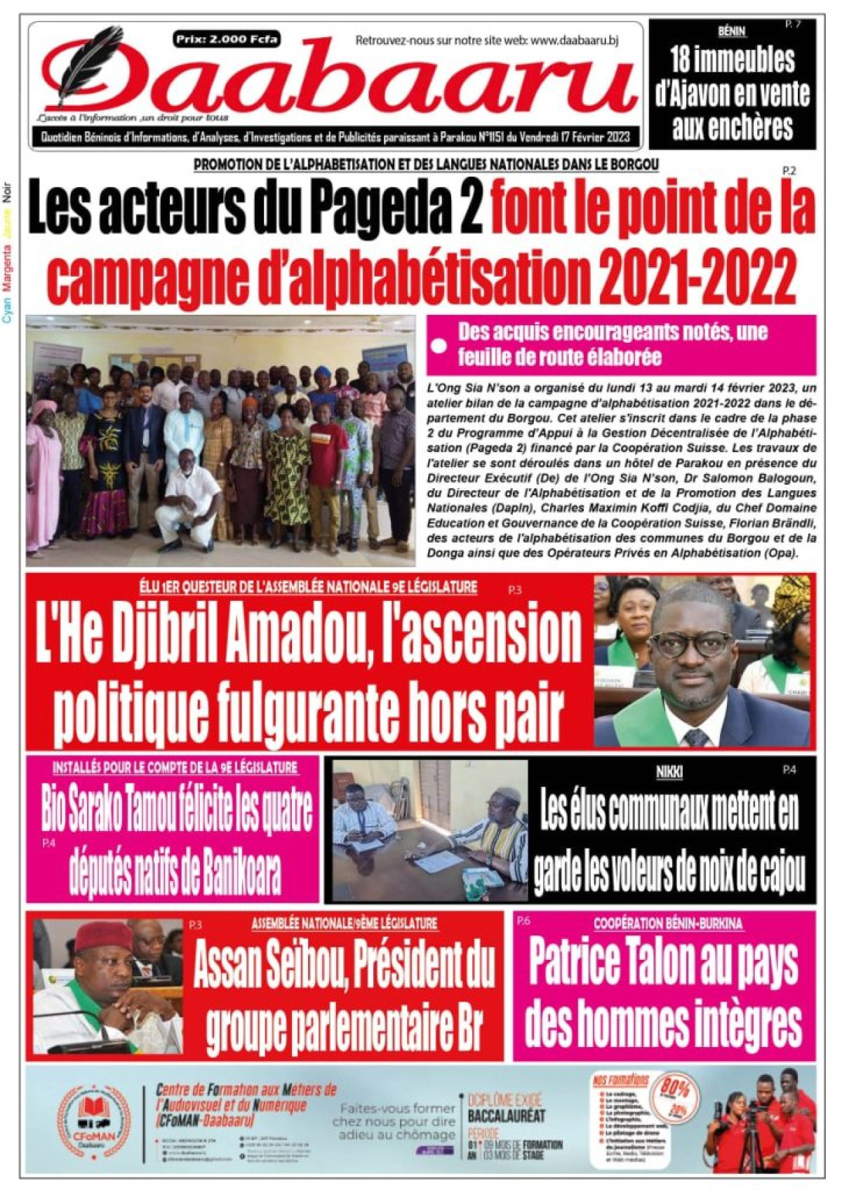 UNE DU VENDREDI 17 FEVRIER 2023