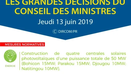 PROJET DE CONSTRUCTION DE 4 CENTRALES PHOTOVOLTAÏQUES AU BENIN,   Le gouvernement œuvre pour l&rsquo;autosuffisance énergétique