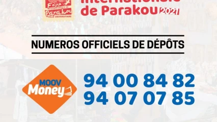 FOIRE INTERNATIONALE DE PARAKOU :  Voici les 2 numéros officiels pour tout dépôt d&rsquo;argent