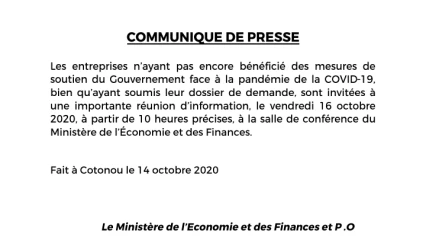 SOUTIEN GOUVERNEMENTAL AU CORONAVIRUS : Le Mef et des entreprises en conclave demain