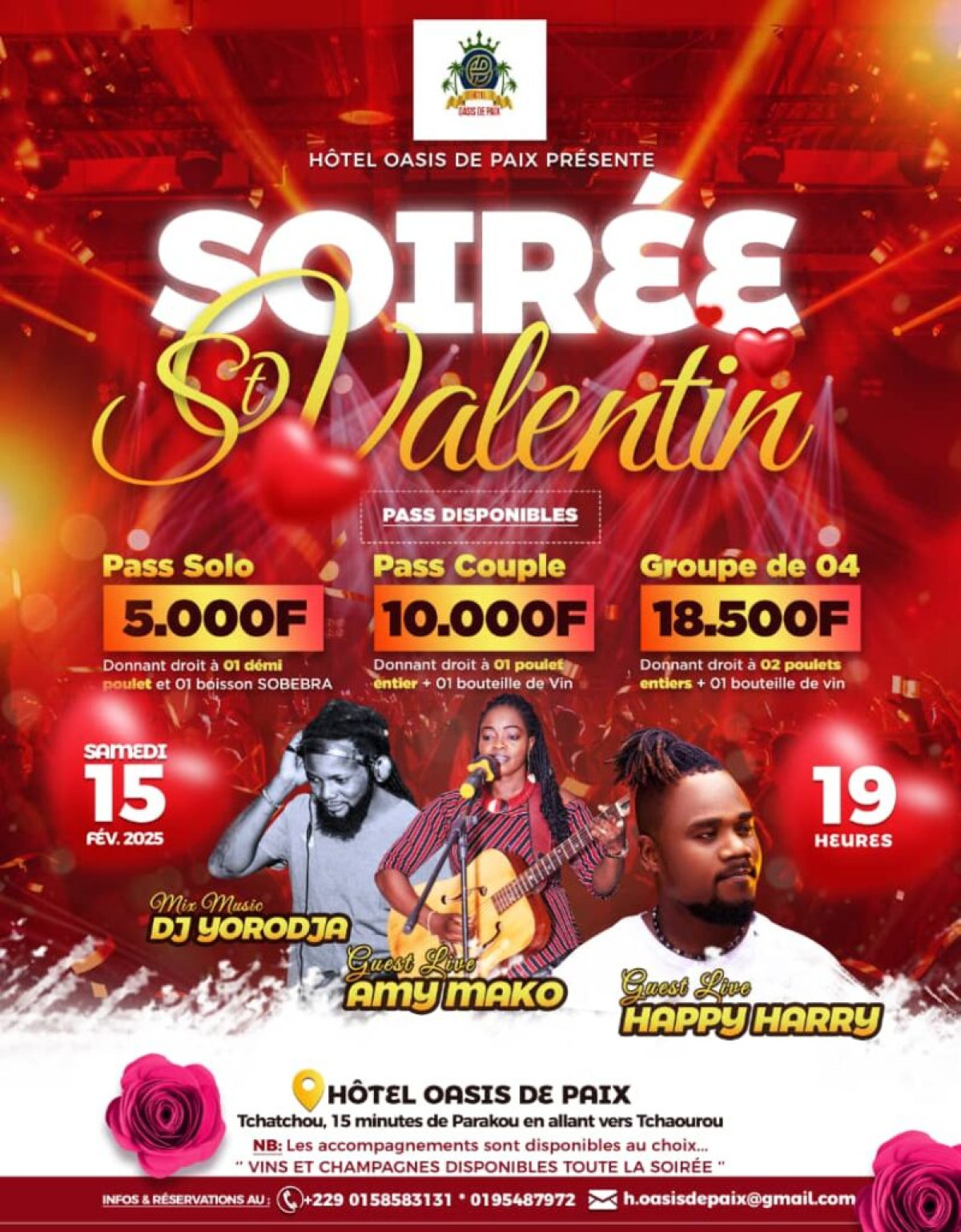 Célébration de la Saint-Valentin: Oasis de Paix organise une soirée spéciale le samedi 15 février 
