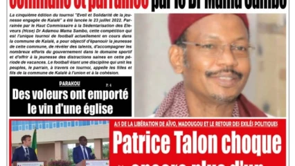 UNE DU JEUDI 28 JUILLET 2022