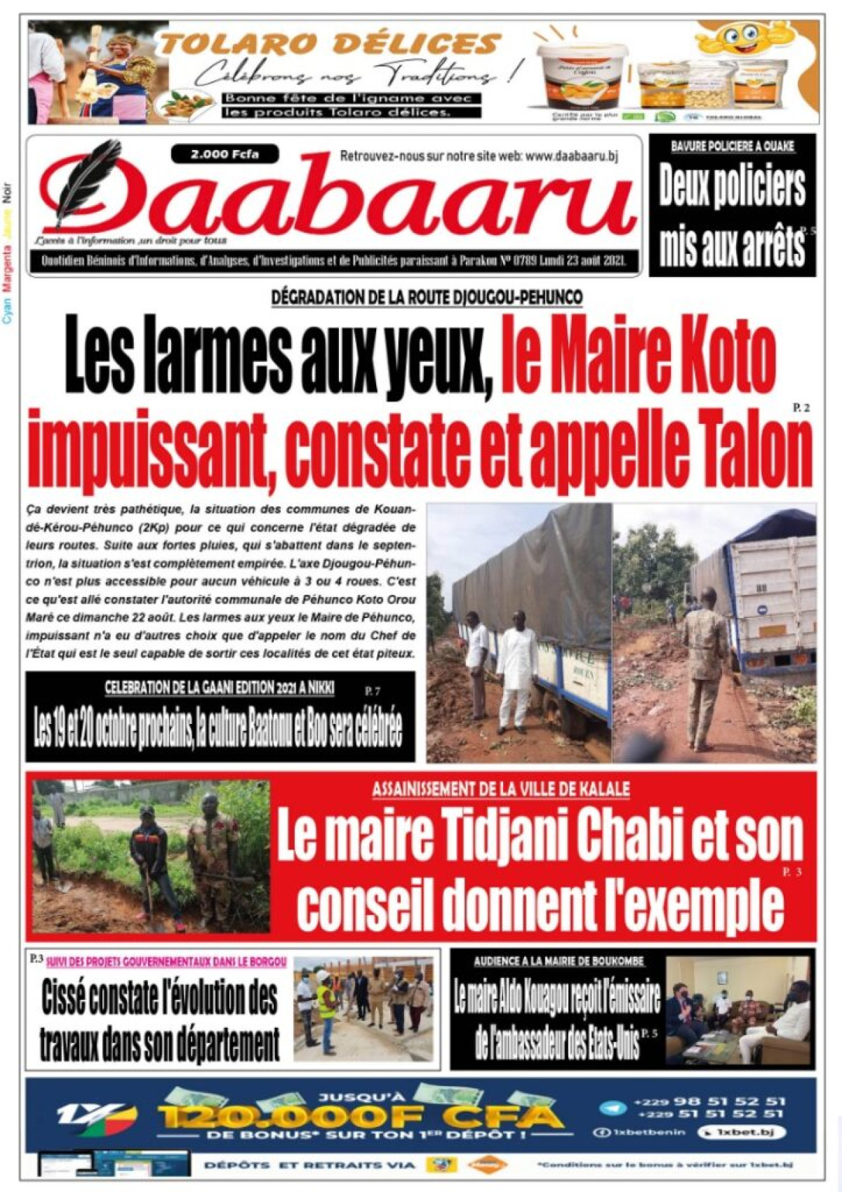 Parution du lundi 23 août 2021