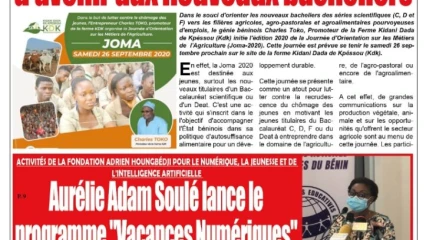 Parution du jeudi 24 septembre 2020