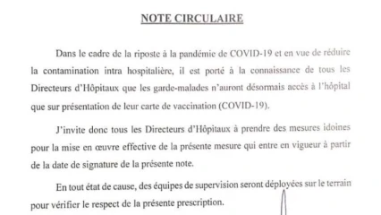 COVID-19 : Les garde-malades sommés de présenter leur carte de vaccination avant l’accès à l’hôpital
