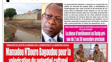 Journal du jeudi 03 novembre 2022