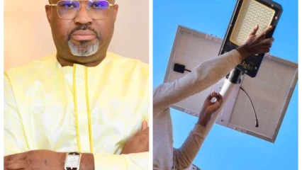 NORD-BÉNIN/INSTALLATION DES LAMPADAIRES SOLAIRES À DJOUGOU ET KOUANDÉ : La Fondation Terrien,ne,s de Richard Boni Ouorou réalise un exploit