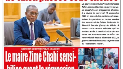 UNE DU MARDI 19 SEPTEMBRE 2023