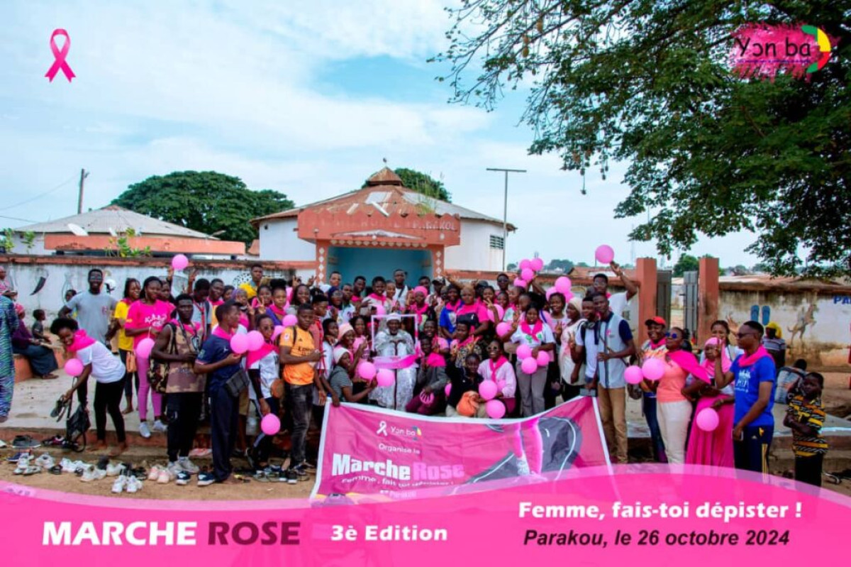 GRANDE MARCHE ROSE À PARAKOU :  L&rsquo;association Yonba œuvre pour la lutte contre le cancer du sein  . Goura Orou Wianso et Kadiri Sanni Ogbon satisfaits de la mobilisation 