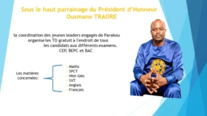 PARAKOU/ORGANISATION DES TD GRATUITS AU PROFIT DES CANDIDATS AUX EXAMENS : Ousmane Traoré préoccupé par la réussite des apprenants