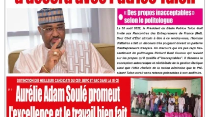 UNE DU LUNDI 19 SEPTEMBRE 2022