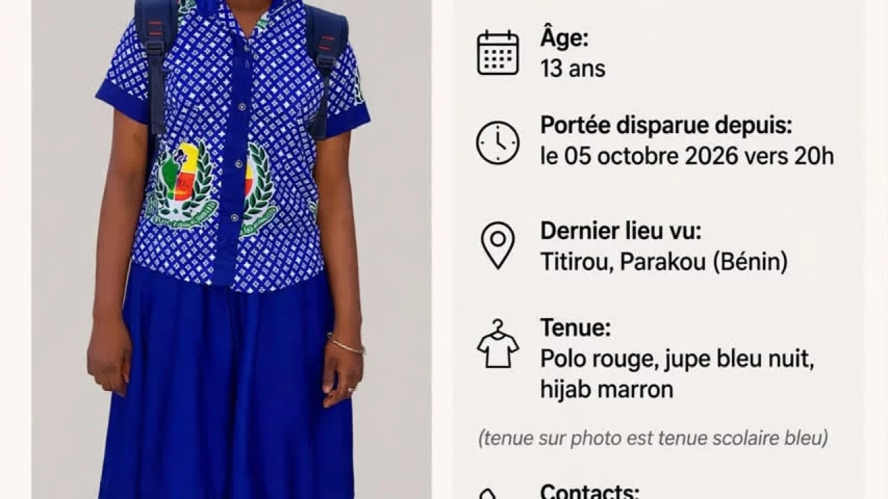 Disparition d'une élève à Parakou: inquiète, sa mère explique et lance un appel à la population