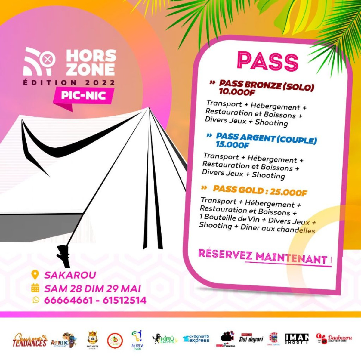 ÉVÉNEMENT HORS ZONE À N&rsquo;DALI : Un pique-nique de divertissement pour votre plaisir  . Ce sont les 28 et 29 mai prochains à Sakarou