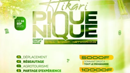 N’DALI : Agro-Hikari organise un pique-nique le 16 septembre  . Les inscriptions ouvertes