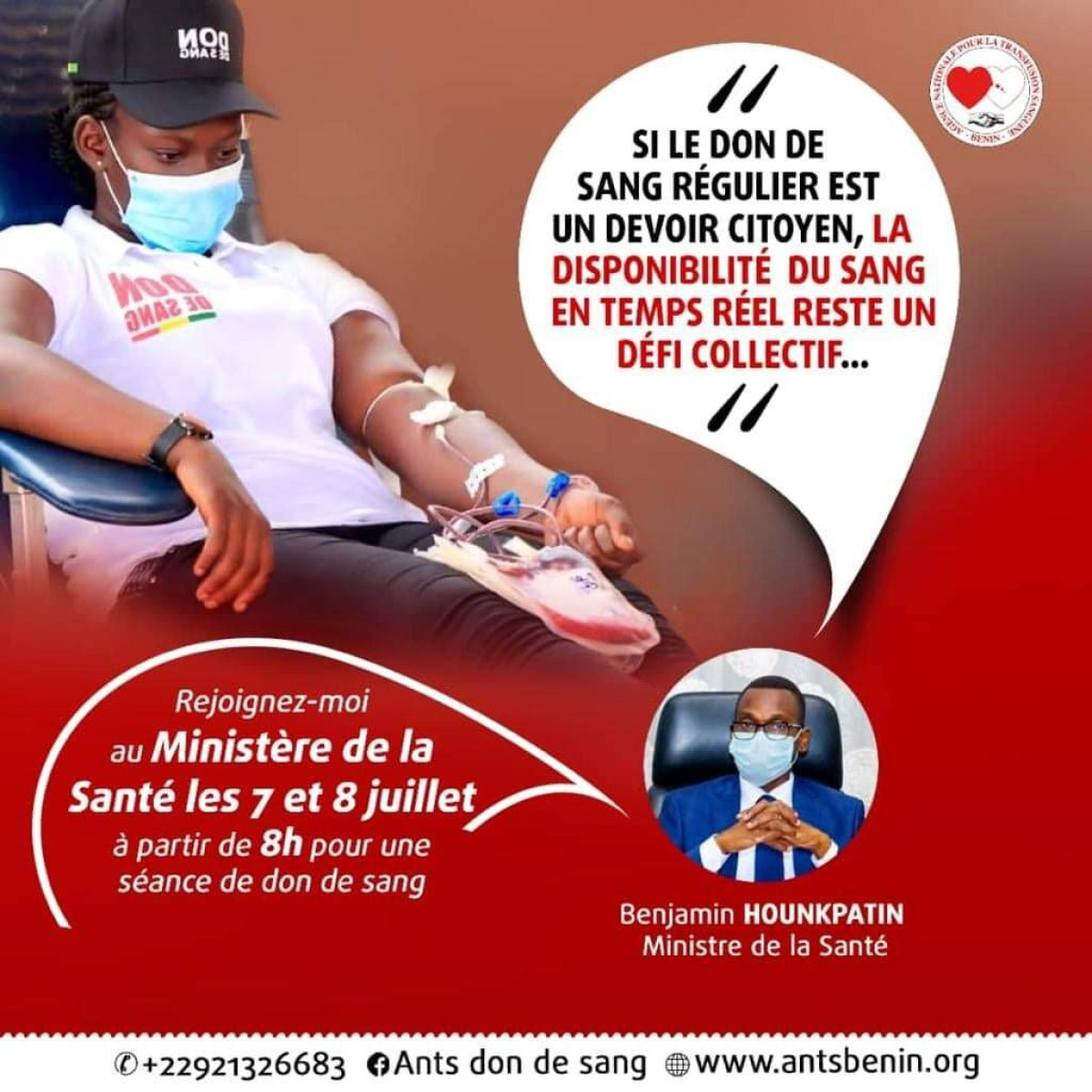 SANTÉ : Benjamin Hounpkatin organise une séance de don de sang dès ce jour