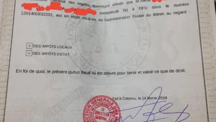 LÉGISLATIVES DE 2023 AU BÉNIN : Voici les conditions pour obtenir le quitus fiscal