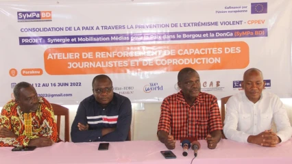 PRÉVENTION DE L&rsquo;EXTRÉMISME VIOLENT DANS LE BORGOU ET LA DONGA : Le Projet Sympa-Bd outille des journalistes à Parakou