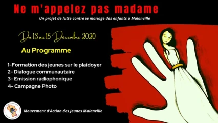 LUTTE CONTRE LE MARIAGE DES ENFANTS À MALANVILLE  : Le Mouvement d’Action des Jeunes senbilise les populations demain