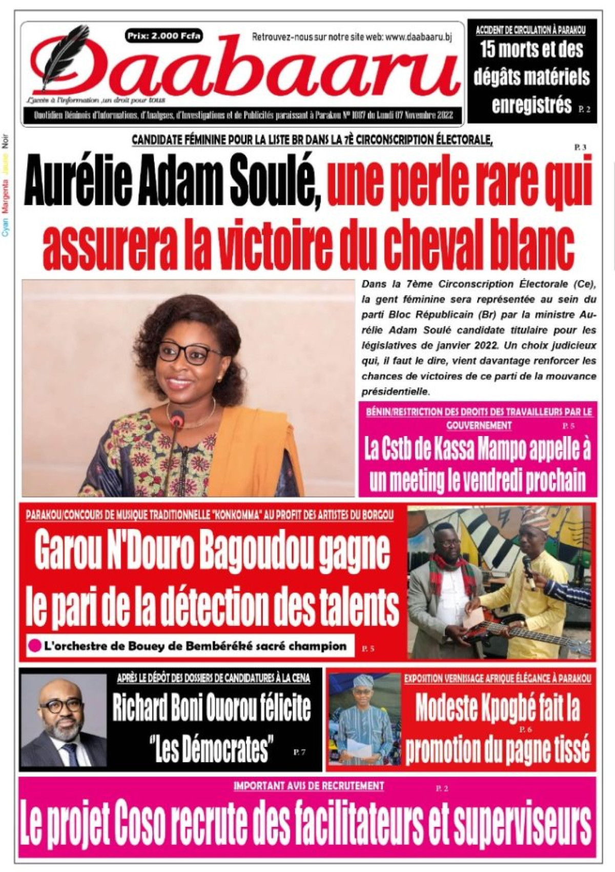 Parution du lundi 07 novembre 2022