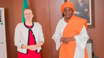 EMANCIPATION DE LA GENT FEMININE AU BENIN : Mariam Chabi Talata échange avec l’ambassadrice Sylvia Hartleif