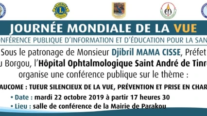 JOURNEE MONDIALE DE LA VUE À PARAKOU : L’Hosat en conférence publique demain