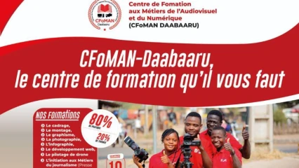 CENTRE DE FORMATION AUX MÉTIERS DE L&rsquo;AUDIOVISUEL ET DU NUMÉRIQUE CFOMAN-DAABAARU À PARAKOU : 20% de réduction aux dix prochains inscrits . Prochaine rentrée, le 10 mai 2023 . Les cours en présentiel et en ligne disponibles